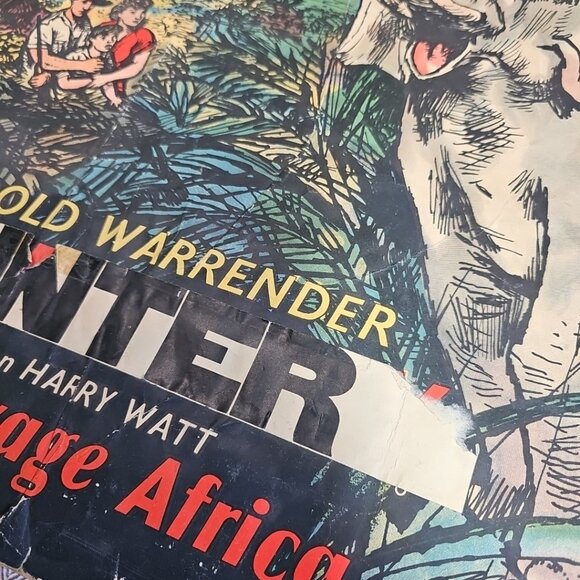 1952 Ivory Hunter Where No Vultures Fly Poster Rare with Name Change England UK - Picture 8 of 14